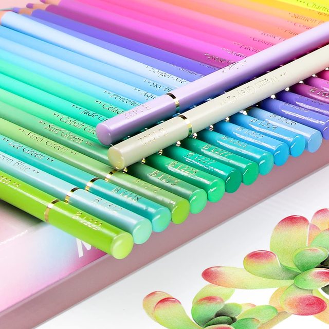 New Macaron 72 Colored Pencils Set, Pastel Colored Pencils for